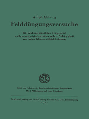 cover image of Felddüngungsversuche